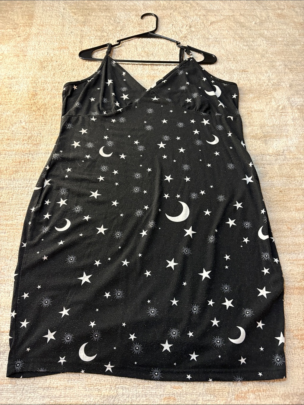 SHEIN Gray & Black Moon and Stars Slip Dress